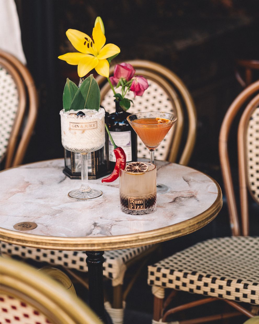 Rum & Fizz Cocktail Menu